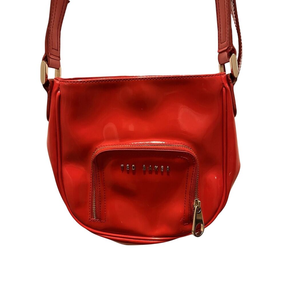 Ted Baker Red Patent Leather Medium Shoulder Bag‎